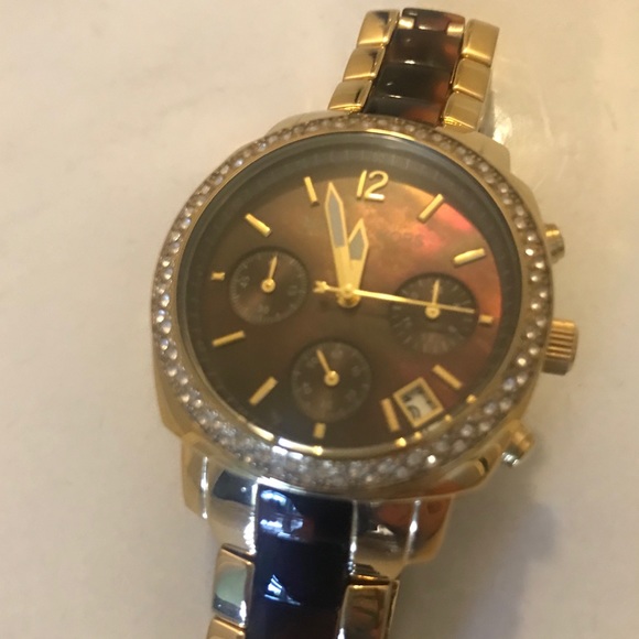 MICHAEL KORS Glitz Chrono Tortoise Resin Watch - Picture 3 of 7